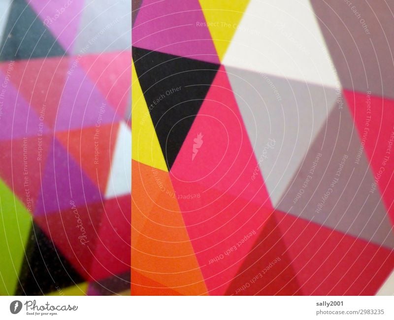 Ecken und Kanten... Kunst Ornament ästhetisch eckig mehrfarbig Dreieck Muster Karton graphisch Design Geometrie Farbfoto Menschenleer