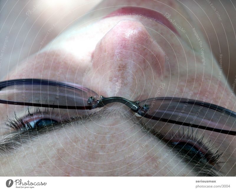 Augen Brille Augenbraue Makroaufnahme Frau Haare & Frisuren Nase Mund Gesicht