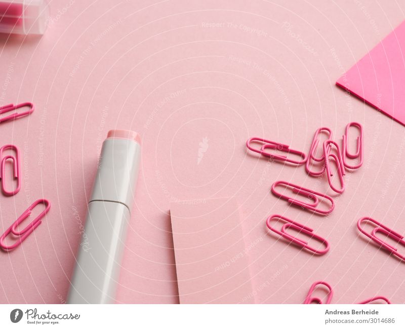 Büro Utensilien in pink Büroarbeit Arbeitsplatz Business rosa Idee einzigartig Inspiration Kreativität Ordnung Hintergrundbild Filzstift Stecknadel puristic