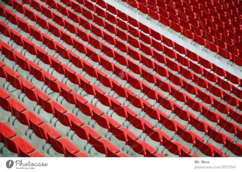 Nordkurve Publikum Tribüne Sportstätten Sportveranstaltung Stadion rot sitzen nebeneinander Bestuhlung Sitzgelegenheit Platz hinsetzen Freizeit & Hobby