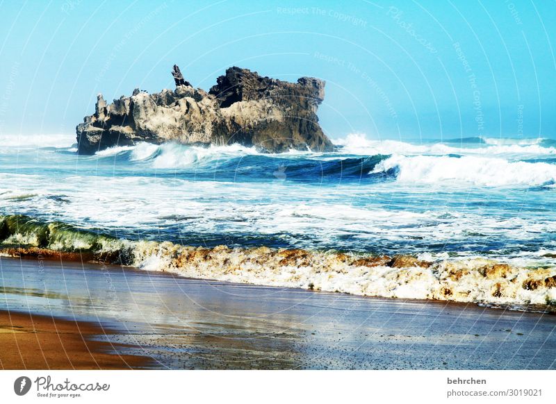 aufbrausend Ferien & Urlaub & Reisen Tourismus Ausflug Abenteuer Ferne Freiheit Landschaft Himmel Wind Felsen Wellen Küste Strand Meer außergewöhnlich exotisch