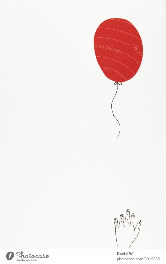 luftig und gleich verschwunden Lifestyle Stil Spielen Jahrmarkt Hochzeit Mensch Kind Junge Kindheit Leben Hand Finger 1 Kunst fliegen Freude Luftballon rot