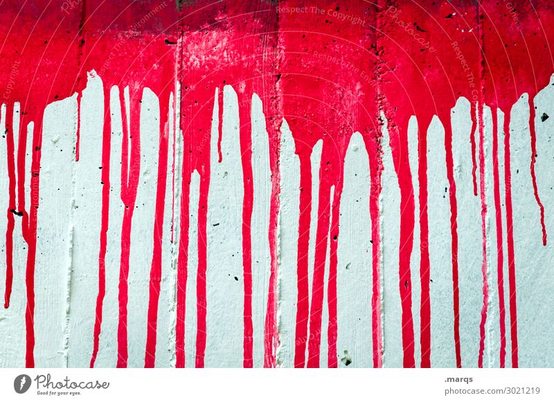 Bloodstain Stil Design Mauer Wand Beton authentisch außergewöhnlich verrückt rot weiß Farbstoff Flüssigkeit Graffiti Verlauf Kontrast spritzen Hintergrundbild