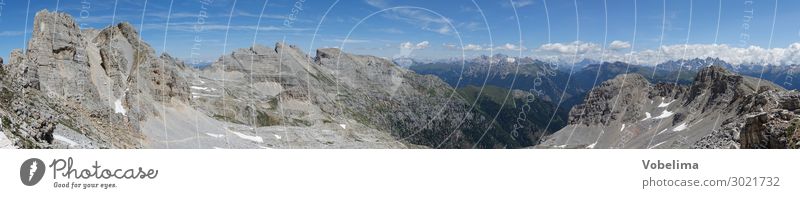 Panorama der Latemargruppe in den Dolomiten Landschaft Himmel Wolken Schönes Wetter Felsen Alpen Berge u. Gebirge Latemarspitze Cima Valsorda Gipfel Hochgebirge