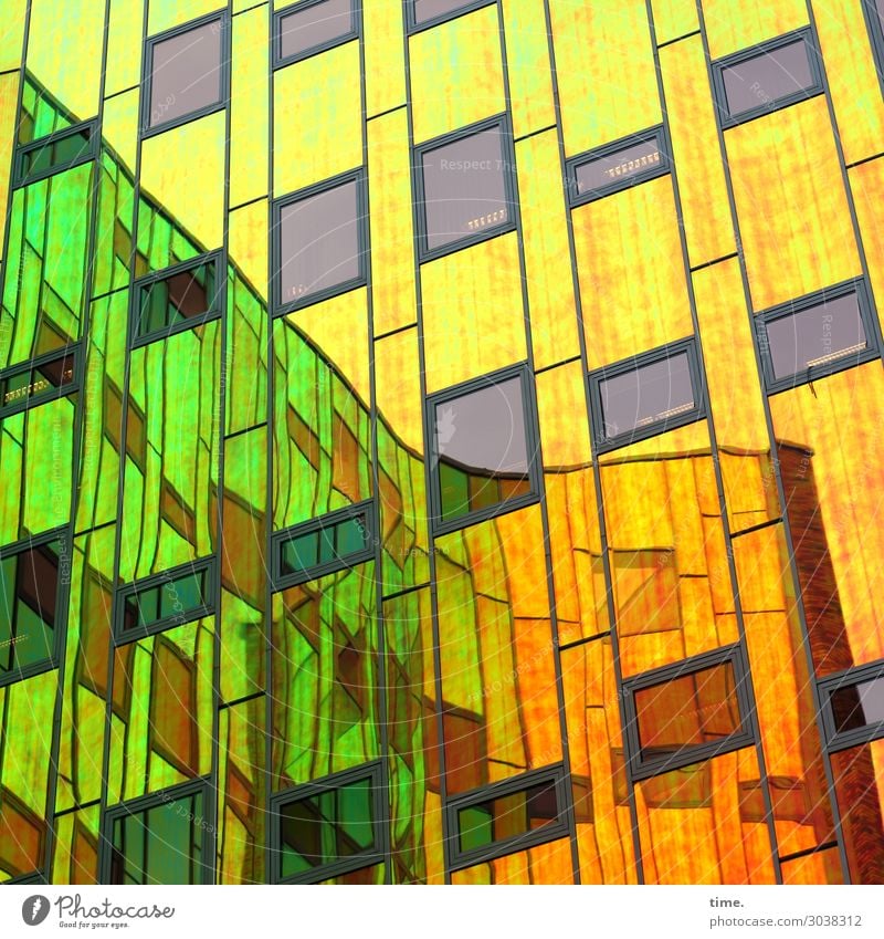 ArtHaus (III) Kunst Architektur Traumhaus Hochhaus Mauer Wand Fassade Fenster Glasfassade Sehenswürdigkeit Linie Streifen mehrfarbig ästhetisch Partnerschaft