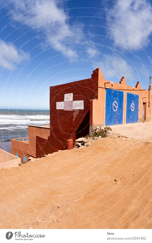 Haus am Meer Marokko Himmel Menschenleer Wolken Sidi Ifni Ferien & Urlaub & Reisen Tourismus Farbfoto Küste
