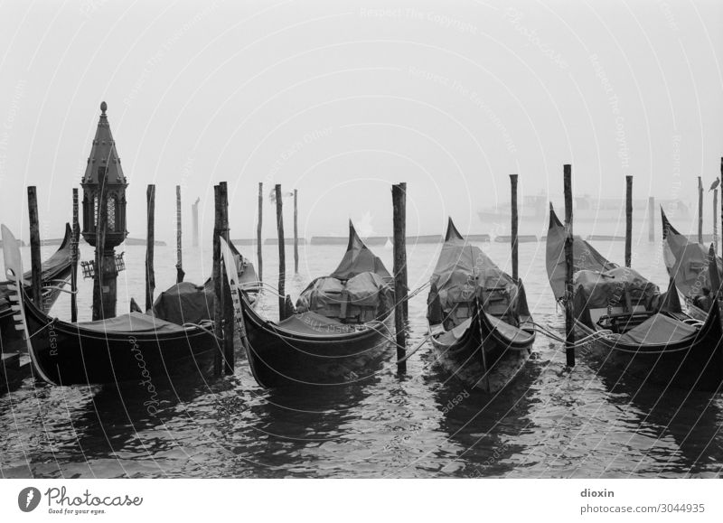 Le gondole Ferien & Urlaub & Reisen Tourismus Sightseeing Städtereise Wasser Wetter schlechtes Wetter Nebel Laguneninseln Venedig Italien Europa Stadt