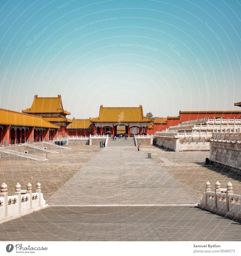 Das Museum des Verbotenen Stadtpalastes in Peking, China Palast Verbotene Stadt Asien Hauptstadt Altstadt Menschenleer Burg oder Schloss Turm Bauwerk Gebäude