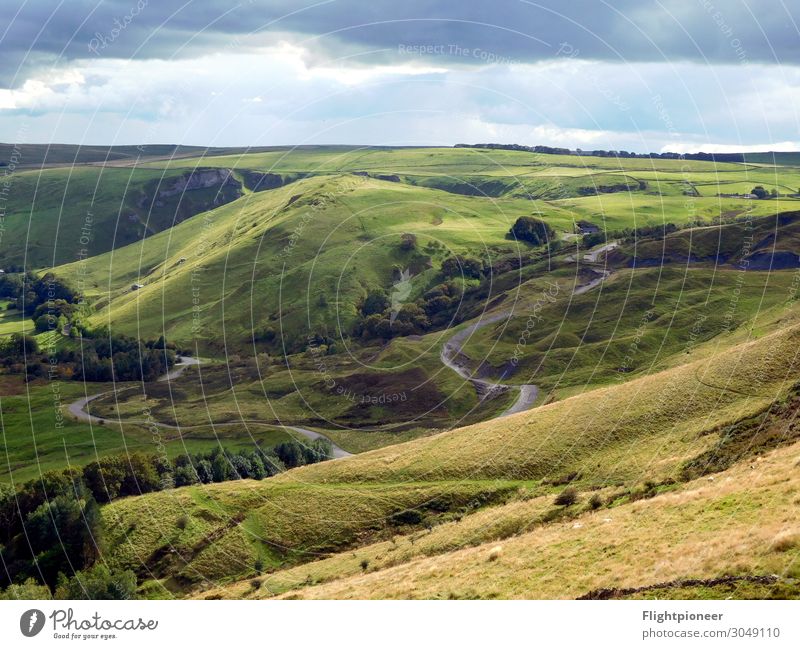 Peak District National Park, England Berge u. Gebirge wandern Umwelt Natur Landschaft Pflanze Urelemente Erde Himmel Wolken Sonnenlicht Sommer Herbst Wetter