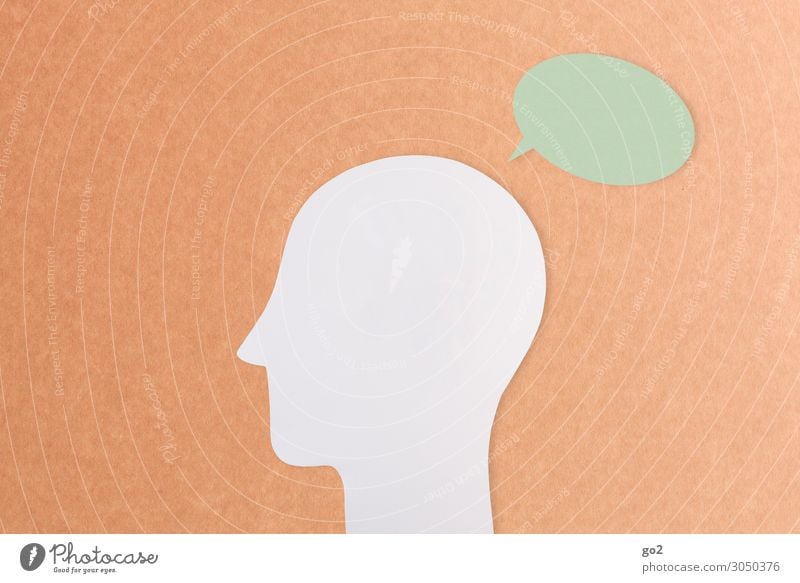 Kopf mit Sprechblase Sitzung sprechen Mensch 1 Zeichen Kommunizieren ästhetisch Idee Identität einzigartig Inspiration lernen Problemlösung Sinnesorgane stumm