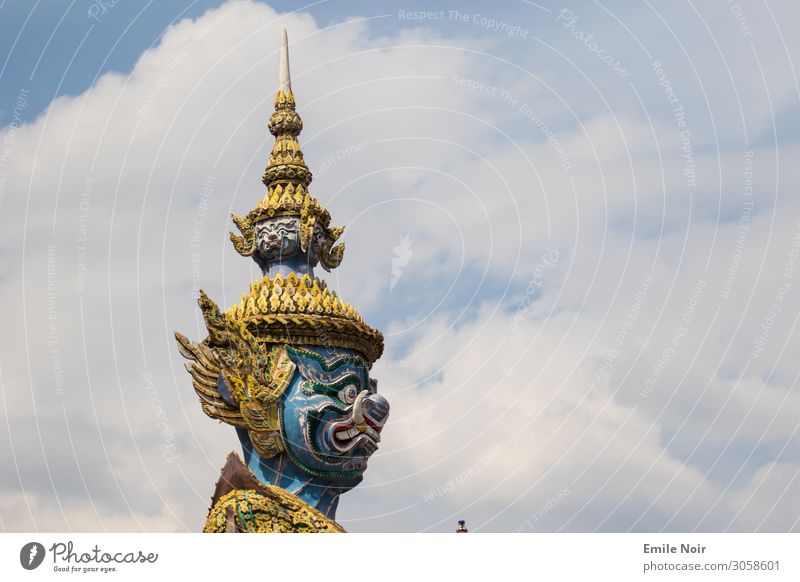 Oni in the clouds Ferien & Urlaub & Reisen Tourismus Ferne Städtereise Bangkok Thailand Architektur Aggression bedrohlich Tempel Statue Wächter Farbfoto