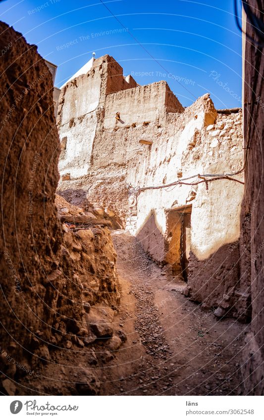 teilweise verfallene Altstadt Marokko Kleinstadt Haus Ruine Mauer Wand Fassade Wege & Pfade alt authentisch einfach Armut Erfahrung Hoffnung Vergänglichkeit