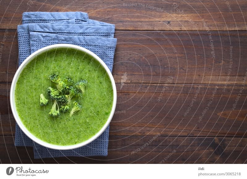 Frische Brokkoli-Suppe mit Sahne Gemüse Eintopf Vegetarische Ernährung frisch Lebensmittel kreuzbefleckt gemischt gebastelt Amuse-Gueule Mahlzeit Speise
