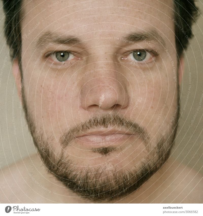 Headshot eines bärtigen Mannes Mensch maskulin Erwachsene Gesicht 1 30-45 Jahre schwarzhaarig brünett kurzhaarig Bart Dreitagebart Vollbart authentisch headshot