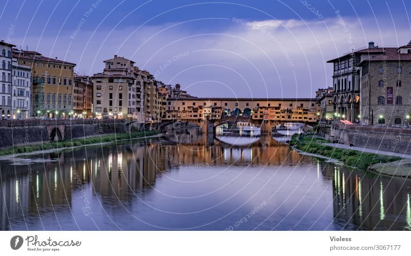 Ponte Vecchio II Florenz Arno Brücke Toskana Nacht Dämmerung Italien Medici Villa Fluss