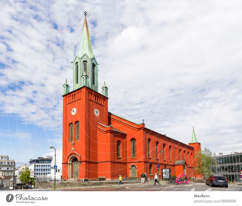 St. Petri Kirche in Starvanger, Norwegen Gebäude Architektur alt rot Religion & Glaube sankt petri Kirche sankt petri kirke stavanger kirche kirchengemeinde