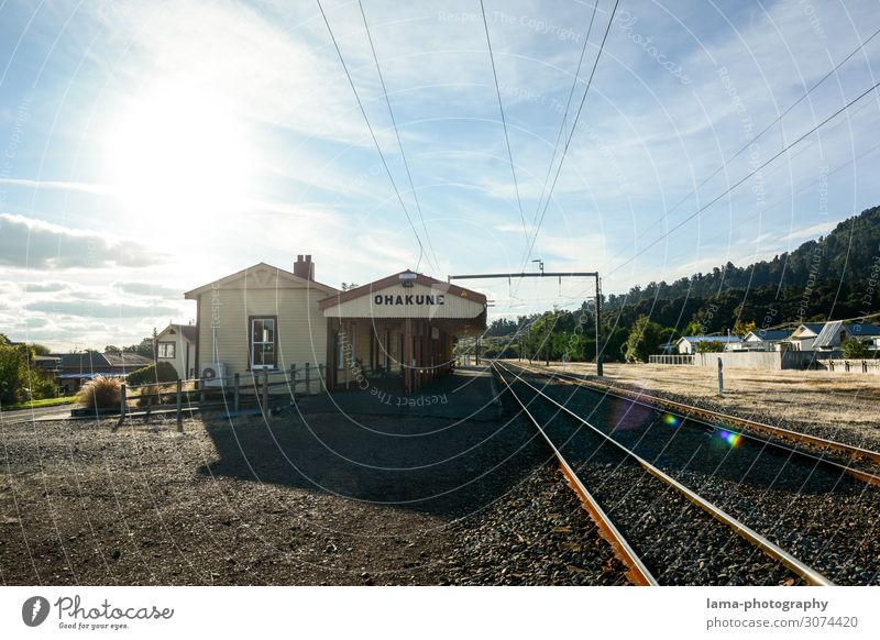Ohakune Rail Station Ferien & Urlaub & Reisen Ausflug Abenteuer Ferne Neuseeland Dorf Bahnhof Bauwerk Gebäude Architektur Sehenswürdigkeit Wahrzeichen