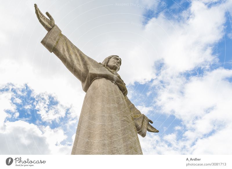 Christus Statue in Lissabon Ferien & Urlaub & Reisen Tourismus Ausflug Freiheit Sightseeing Städtereise Kunst Künstler Skulptur Kultur Hauptstadt Stadtrand