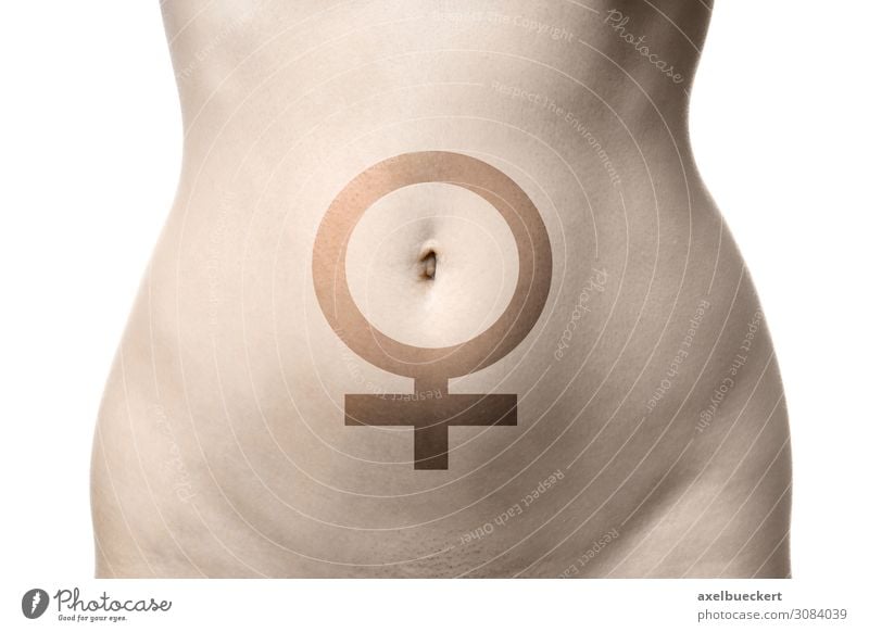 Bauch einer Frau mit Venussymbol schön Gesundheit Gesundheitswesen Mensch feminin Junge Frau Jugendliche Erwachsene Körper 1 18-30 Jahre Zeichen nackt schwanger