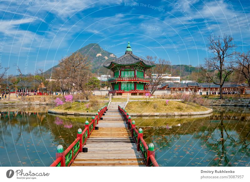 Hyangwonjeong-Pavillon, Gyeongbokgung-Palast, Seoul, Südkorea Korea See Süd Korea künstliche Insel antik Architektur Asien Gebäude gyeongbokgung Koreaner