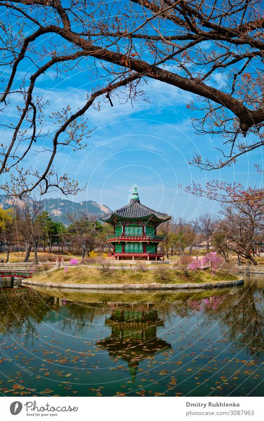 Hyangwonjeong-Pavillon, Gyeongbokgung-Palast, Seoul, Südkorea Korea See Süd Korea künstliche Insel antik Architektur Asien Gebäude gyeongbokgung Koreaner