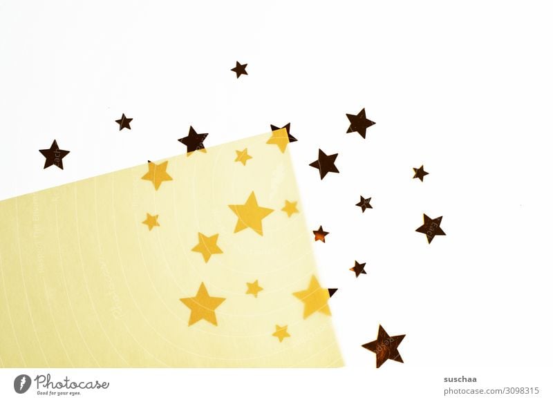 sterne Stern (Symbol) viele Weihnachten & Advent Symbole & Metaphern Postkarte glänzend mehrfarbig Papier 2-lagig transparent durchsichtig Farbunterschied
