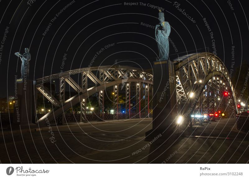 Brooksbrücke in Hamburg bei Nacht. Design Ferien & Urlaub & Reisen Tourismus Sightseeing Städtereise Nachtleben ausgehen Feste & Feiern Wissenschaften