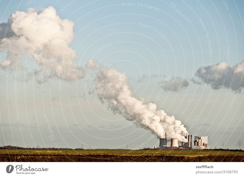 RWE Kraftwerk Neurath Fabrik Wirtschaft Energiewirtschaft Kohlekraftwerk Industrie Natur Landschaft Urelemente Himmel Wolken Klima Klimawandel Schönes Wetter