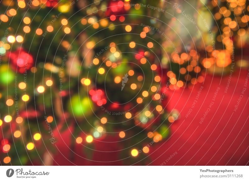 Weihnachtsbaumbeleuchtung defokussierte den Hintergrund. Weihnachtskulisse Glück Dekoration & Verzierung Feste & Feiern Weihnachten & Advent