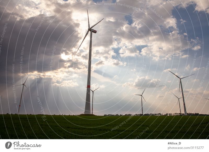 wind turbines german RWE power energy Technik & Technologie Energiewirtschaft Erneuerbare Energie Windkraftanlage Industrie Umwelt Landschaft innovativ