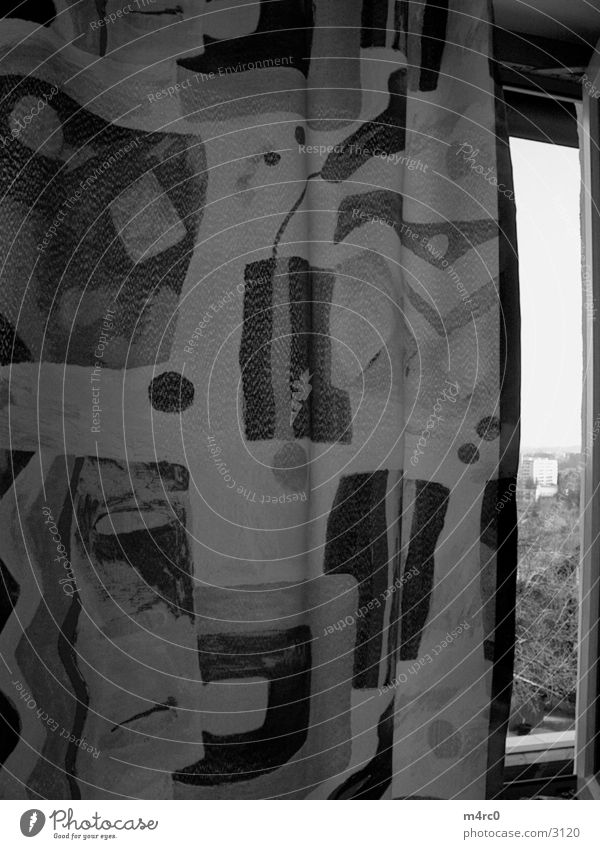 Vorhang the 2nd Fenster Fototechnik Natur Schwarzweißfoto