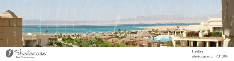red sea Panorama (Aussicht) Weitwinkel Hotel Ägypten Ferien & Urlaub & Reisen Strand Meer Zufriedenheit Rotes Meer groß Panorama (Bildformat)