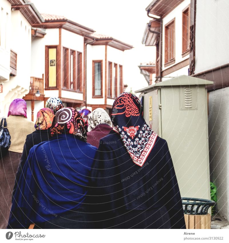 Mädelsnachmittag Frau Erwachsene Familie & Verwandtschaft Freundschaft Kopf Rücken Oberkörper Menschengruppe Ankara Hauptstadt Altstadt bevölkert Haus Fassade