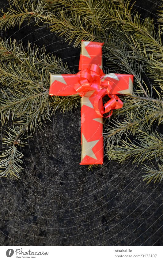 Weihnachten und Karfreitag | Weltschmerz Dekoration & Verzierung Weihnachten & Advent Kreuz gold rot Opferbereitschaft Selbstlosigkeit demütig Tod Glaube