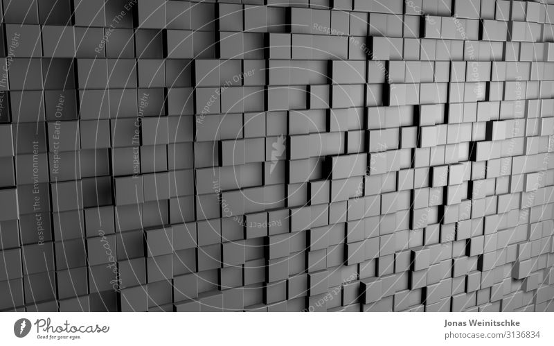 graue 3D Würfel Dekoration & Verzierung Beton Stahl Kunststoff Bewegung komplex Kontakt Perspektive Unendlichkeit dreidimensional Hintergrundbild Täuschung