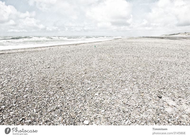 Wasser und Steine Ferien & Urlaub & Reisen Umwelt Natur Urelemente Sand Schönes Wetter Küste Strand Nordsee Dänemark gehen Blick ästhetisch hell natürlich blau