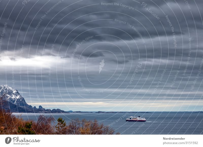Mit dem Postschiff in Norwegen unterwegs Ferien & Urlaub & Reisen Tourismus Ferne Sightseeing Kreuzfahrt Landschaft Urelemente Wasser Himmel Wolken