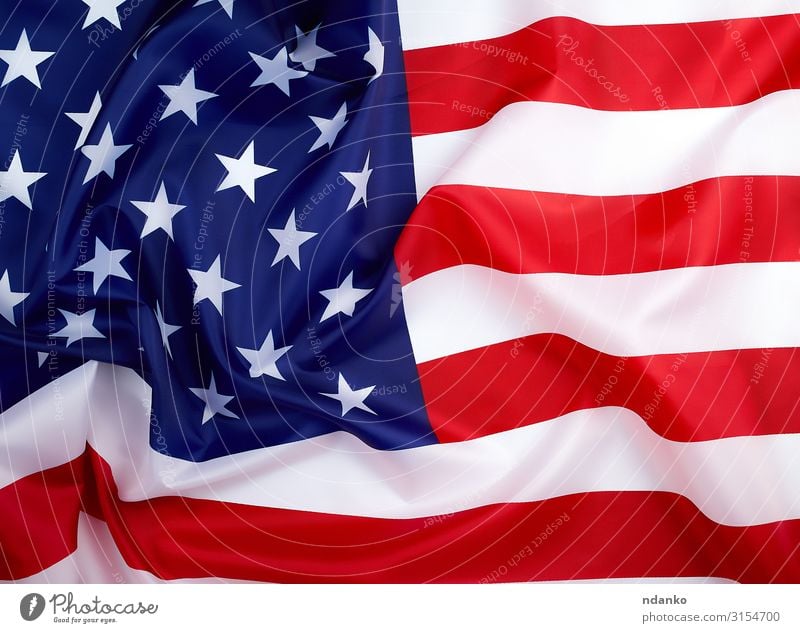 nationale Textilflagge der Vereinigten Staaten von Amerika Freiheit Feste & Feiern Wind Stoff Streifen Fahne historisch blau rot weiß Selbstständigkeit