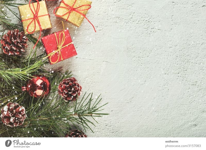 Hintergrund des Weihnachtskonzeptes Winter Schnee Dekoration & Verzierung Tisch Feste & Feiern Weihnachten & Advent Silvester u. Neujahr Ornament weiß Gefühle