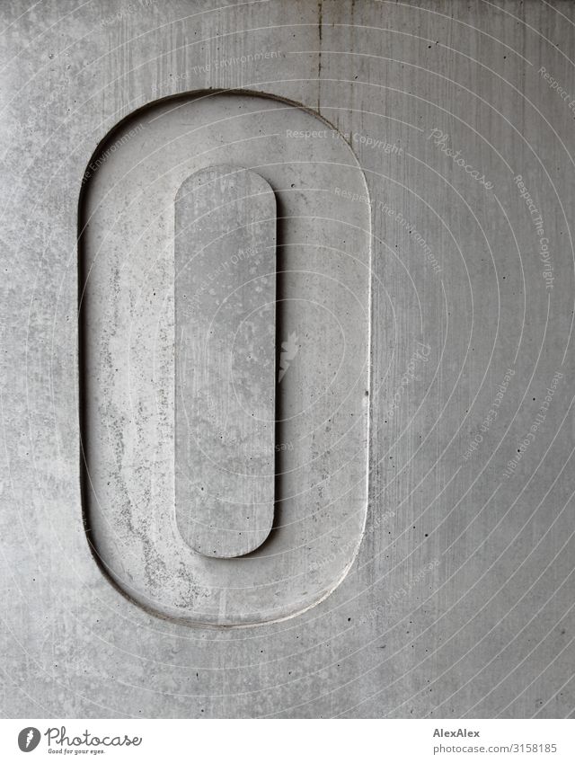 HH UT 19 | Die graue Null - große Null in Beton 0 Ziffern & Zahlen Fassade Wand Mauer Schatten Linie Strukturen & Formen Sauberkeit rein klar ästhetisch kalt