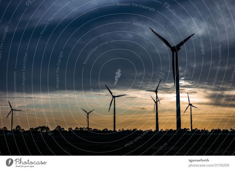 Windpark Neudrerusum II Technik & Technologie Wissenschaften Fortschritt Zukunft High-Tech Energiewirtschaft Erneuerbare Energie Windkraftanlage Wolken