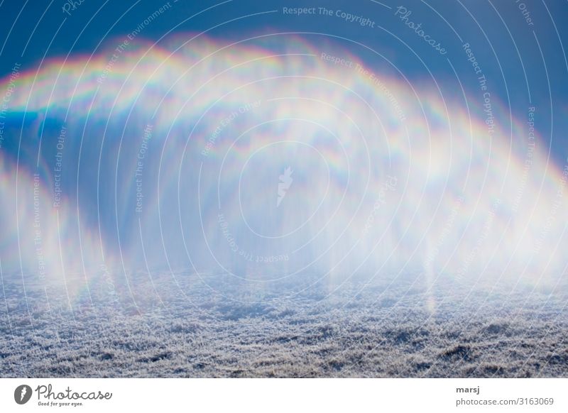 Unscharf | atmosphärische Störungen Natur Luft Winter Eis Frost Schnee außergewöhnlich einzigartig blau regenbogenfarben Lichtbrechung Bogen Erscheinung