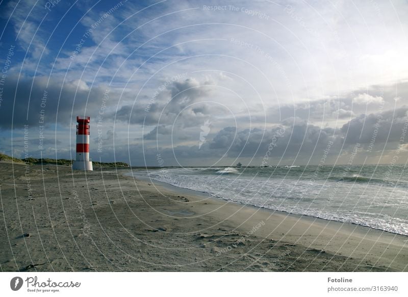 Düne Helgoland Umwelt Natur Landschaft Urelemente Erde Sand Wasser Himmel Wolken Schönes Wetter Wellen Küste Strand Nordsee Meer Insel hell maritim nass