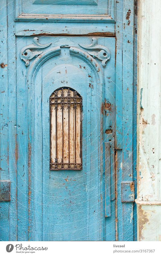 blaue Tür einer Straße in Havanna, Kuba Lifestyle Design Leben Ferien & Urlaub & Reisen Tourismus Ausflug Insel Haus Dekoration & Verzierung Kunst Kunstwerk
