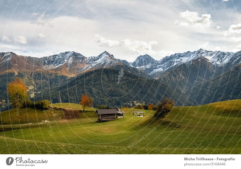 Berge und Täler in Fiss, Österreich Ferien & Urlaub & Reisen Tourismus Berge u. Gebirge wandern Natur Landschaft Himmel Wolken Sonnenlicht Herbst Schönes Wetter