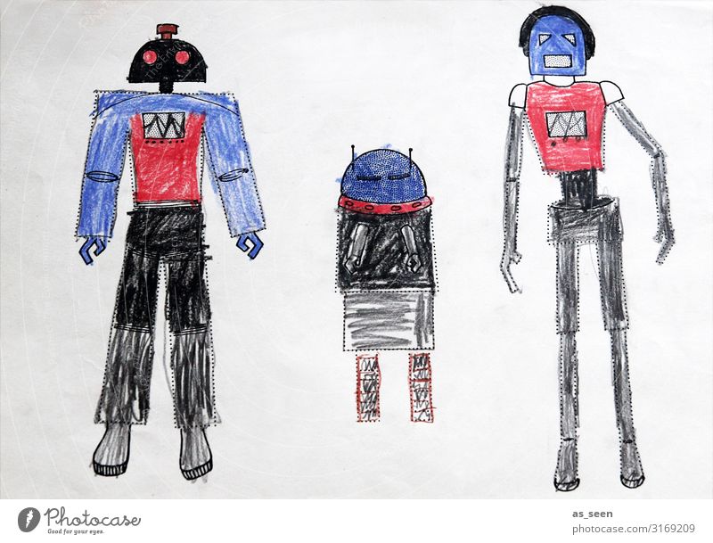 Wir sind die Roboter Freizeit & Hobby Spielen Kindererziehung Wissenschaften Kindergarten Schule Fortschritt Zukunft Raumfahrt Körper Schreibwaren Papier Zettel