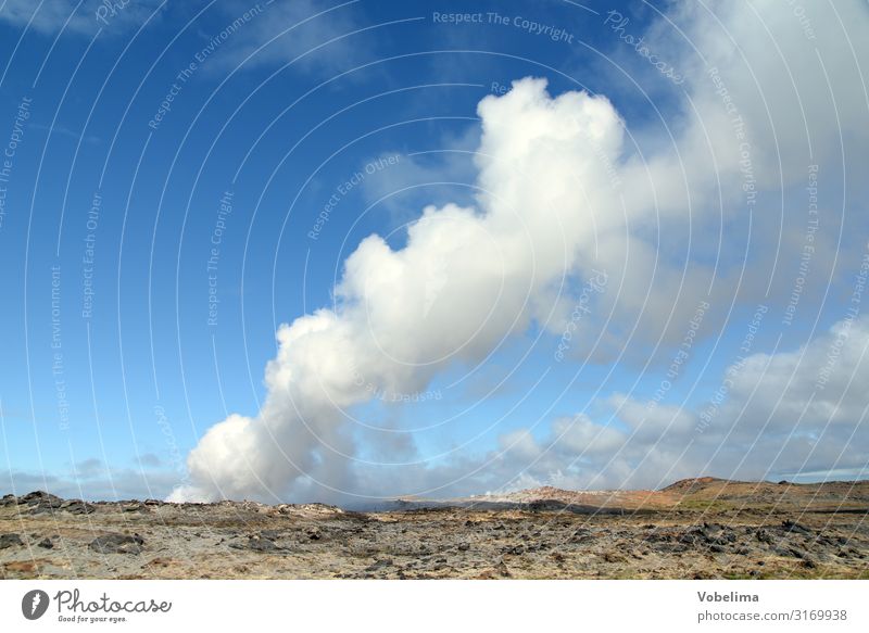 Hochtemperaturgebiet auf der Reykianes-Halbinsel, Island Natur Landschaft Urelemente Luft Wasser Himmel Wolken Berge u. Gebirge blau braun grau weiß