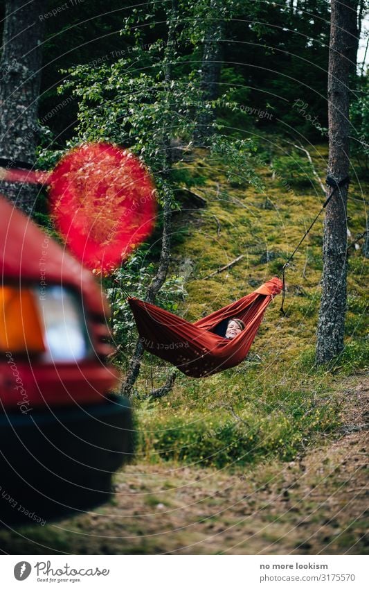 camper, hammock, landing net, all i ever wanted is red red red Lifestyle Freizeit & Hobby Ferien & Urlaub & Reisen Tourismus Ausflug Abenteuer Ferne Freiheit