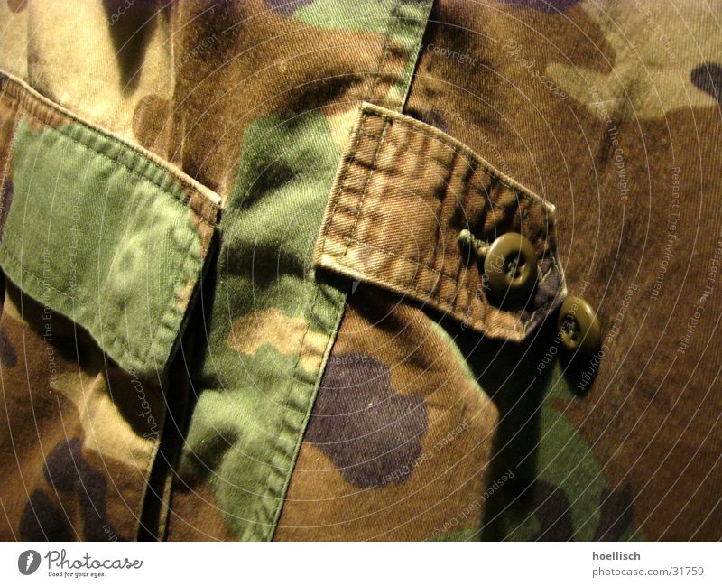 Camouflage Tarnung Soldat Jacke Tasche Accessoire USA US-Armee Knöpfe Makroaufnahme Nahaufnahme Militaria Marines