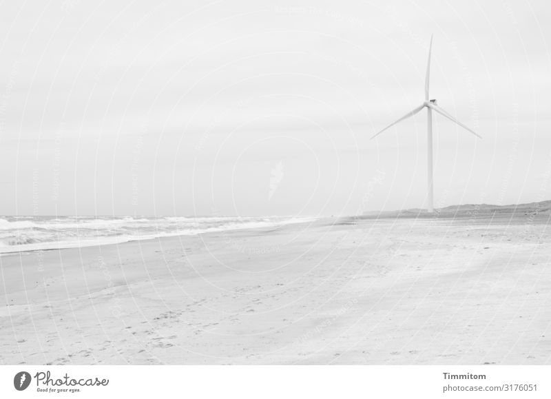 Zart scheint es Ferien & Urlaub & Reisen Energiewirtschaft Umwelt Natur Landschaft Urelemente Sand Wasser Klima Wellen Strand Nordsee Dänemark Metall drehen